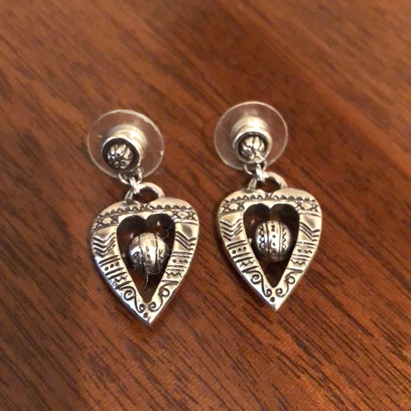 Brighton vintage hanging heart charm bracelet and matching earrings - Picture 7 of 12